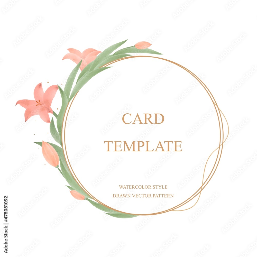 Obraz premium Wedding invitation, postcard with flowers, greenery. Watercolor style. A card template for a festive greeting. Vector illustration.