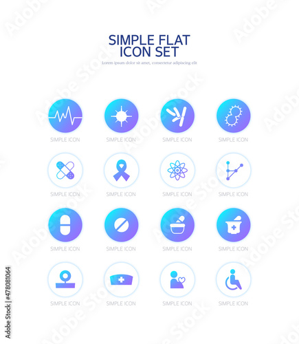 Simple gradient background flat icon. 
