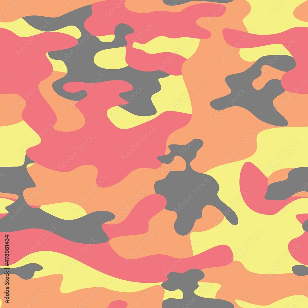 
Camouflage trendy background, seamless vector pattern. Modern stylish print.