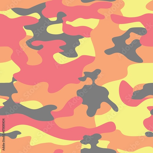  Camouflage trendy background, seamless vector pattern. Modern stylish print. © Sanvel