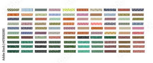 Digital washi tape vector element set