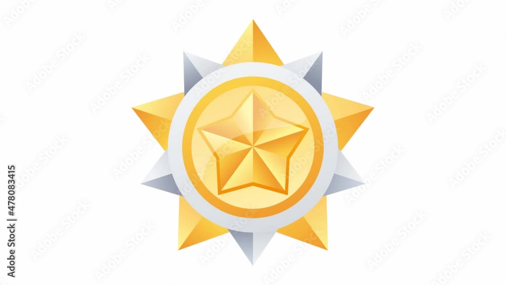 Winner Gold medal star. Game achievement animated icon. Champion Award Medals sport prize. Alpha Channel. Winner Gold medal star. Game achievement animated icon. Champion Award Medals sport prize. Alpha Channel.