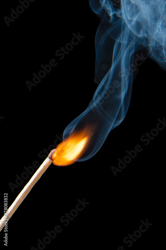 Match ignition with smoke
