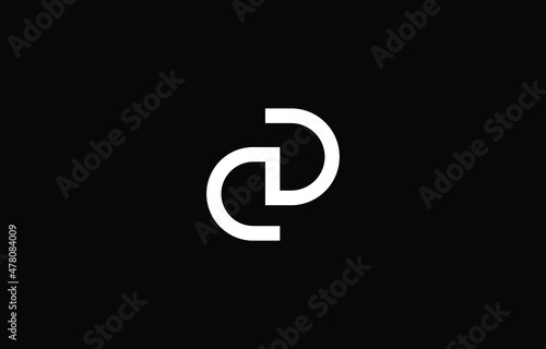 
Initial CD letter logo design with black background

