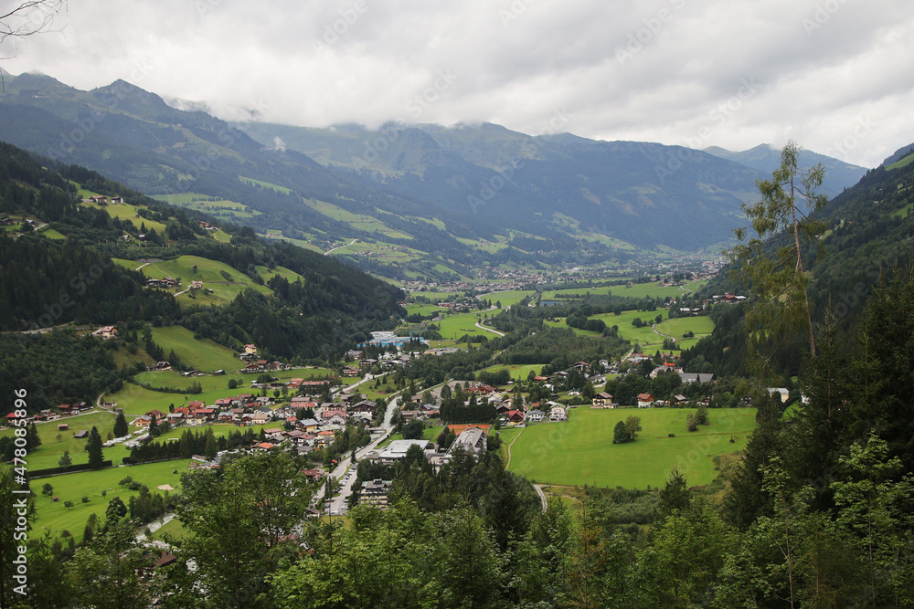 The panorama of Gastein valley from Bad Gastein, Austria