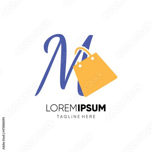 Letter M Shopping Bag Logo Design Vector Icon Graphic Emblem Illustration