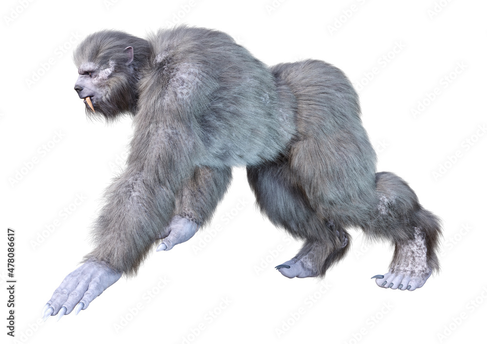 Fototapeta premium 3D Rendering Snow Beast on White