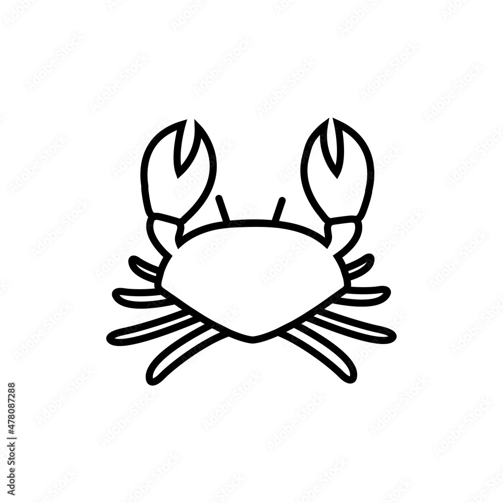 Crab line icon, vector logo isolated on white background Crab line icon, vector logo isolated on white background