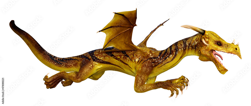 3D Rendering Fairy Tale Dragon on White 3D Rendering Fairy Tale Dragon on White
