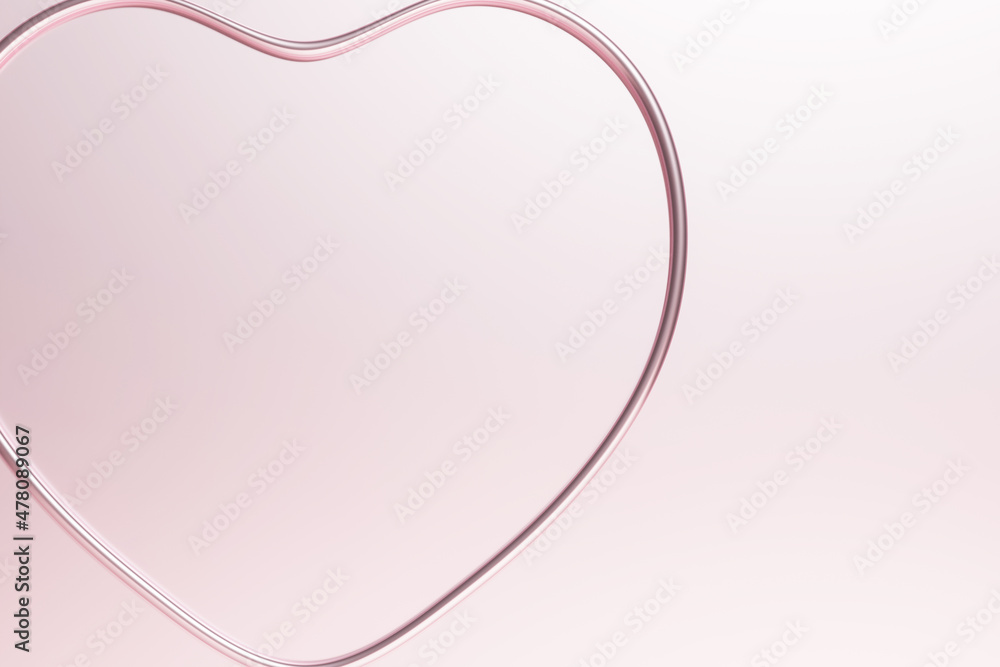 3d render of pastel pink heart on a pink background monochrome minimalist frame