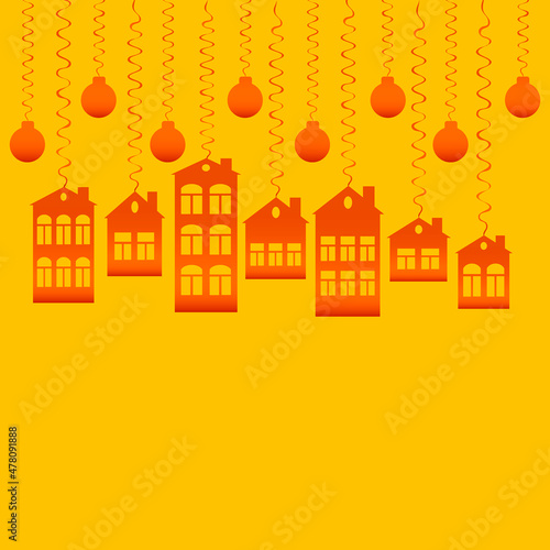 advertising banner or postcard - housewarming, sale or rental of housing on a turnkey basis. Apartments or houses