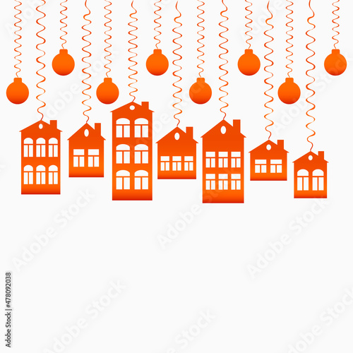 advertising banner or postcard - housewarming, sale or rental of housing on a turnkey basis. Apartments or houses