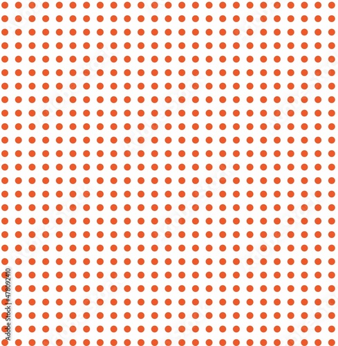 orange polka dots on white