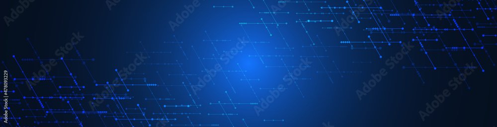 Abstract technology background with arrows and lines