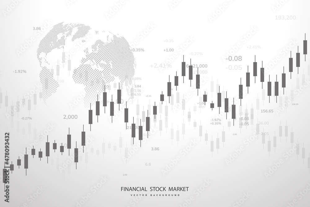 Stock market and exchange. Bullish point, Trend of graph.Graph chart of stock market investment world trading. Stock market data. Vector illustration