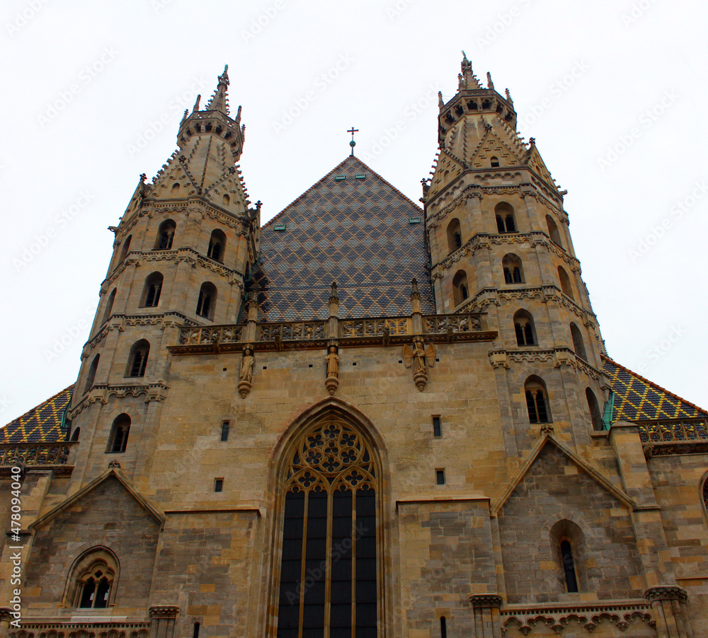 St. Stephen's Cathedral in Vienna. The old building in the gothic style is a masterpiece of Austrian culture and the main attraction of the capital.