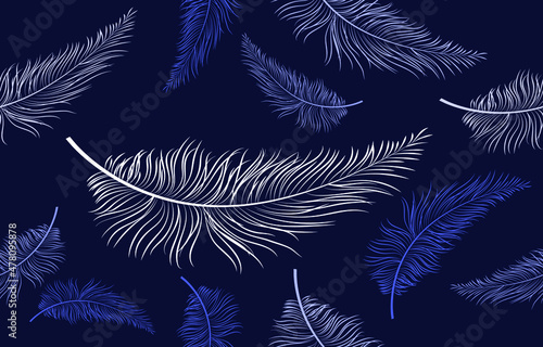feather pattern. seamless pattern. Design for fabric  curtain  background  carpet  wallpaper  clothing  wrapping  Batik  fabric Vector illustration