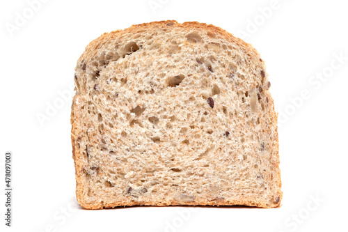 whole grain sandwich bread close-up on white plate