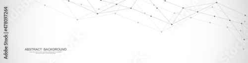 Website header or banner design with abstract polygonal background and connecting dots and lines