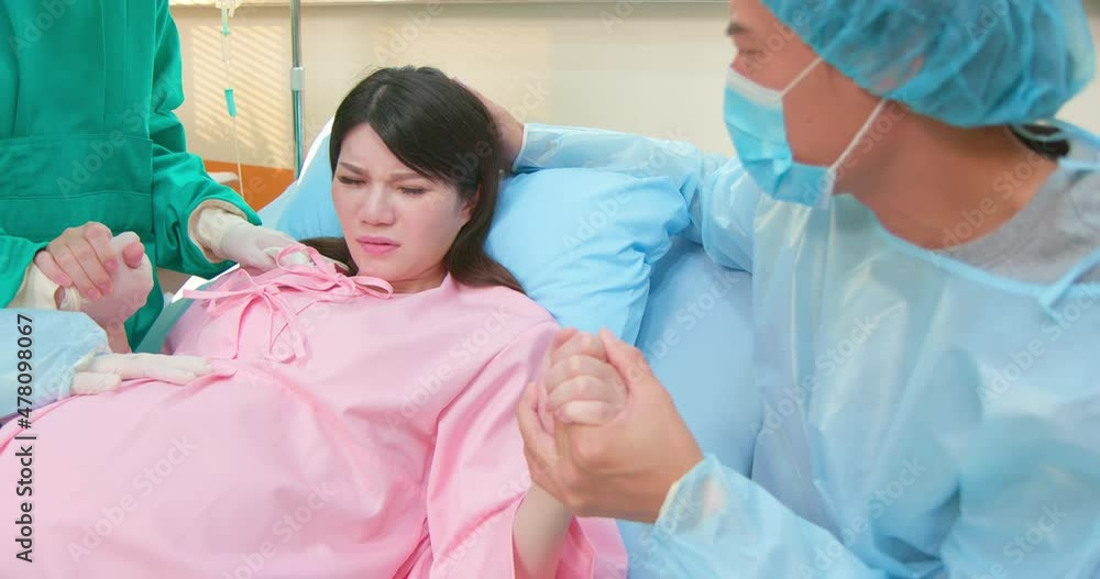 pregnant woman in delivery room pregnant woman in delivery room
