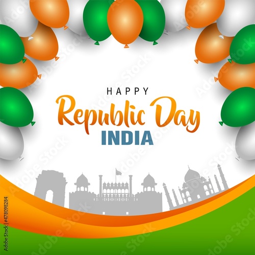 elegant Indian happy republic day background. vector illustration design