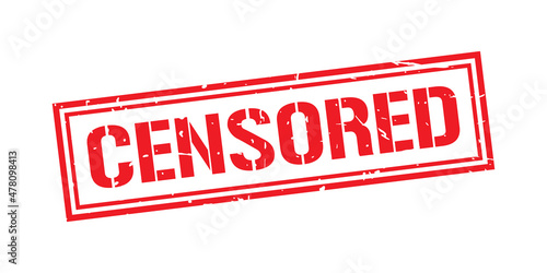 Censored word stamp symbol isolated on white background. Grunge red rubber stamps sign.