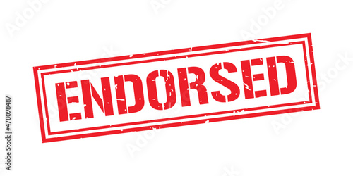 Endorsed word stamp symbol isolated on white background. Grunge red rubber stamps sign.