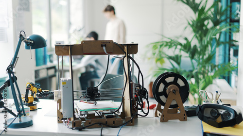Obraz na płótnie 3D printer and tools on the laboratory desk