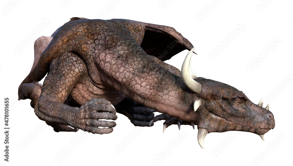 3D Rendering Fairy Tale Dragon on White 3D Rendering Fairy Tale Dragon on White