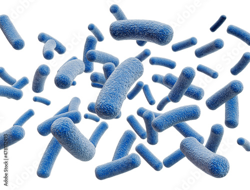 Photos Bacteria cells close up isolated on white background