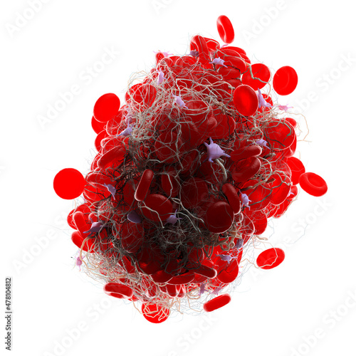 Photos 3d rendered illustration of a blood clot