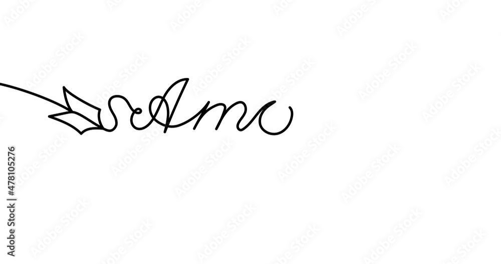 Animated illustration. Continuous one line heart and amore (love in Italian) in the form of an arrow. Hand-drawn minimalist style. 4K video Animated illustration. Continuous one line heart and amore (love in Italian) in the form of an arrow. Hand-drawn minimalist style. 4K video