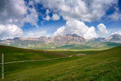 Mountain landscape at Gran Sasso Natural Park, in Abruzzo, Italy