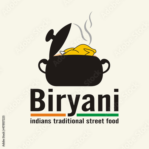biryani logo vector - indian street food - traditional culinary - business mascot brand