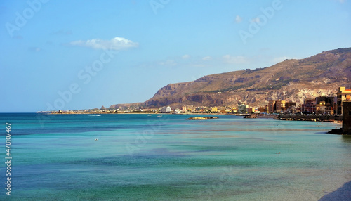 glimpse of the seafront of Trapani Sicily Italy