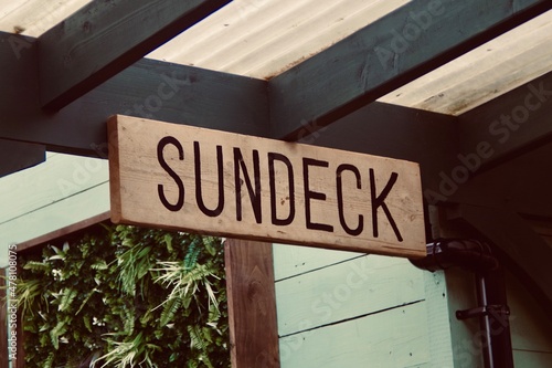 Canvastavla sign for sundeck