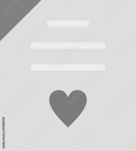 Wedding Contract Flat Grey Scale Vector Icon Design