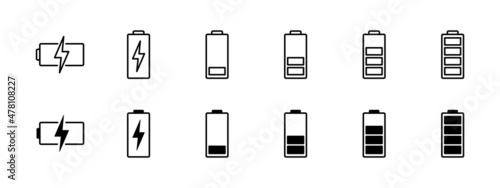 Battery icons set. battery Charging sign. battery charge level