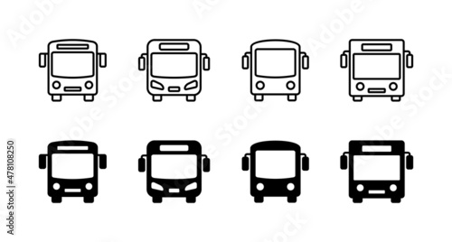 Bus icons set. bus sign and symbol