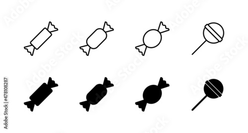 Candy icons set. candy sign and symbol.