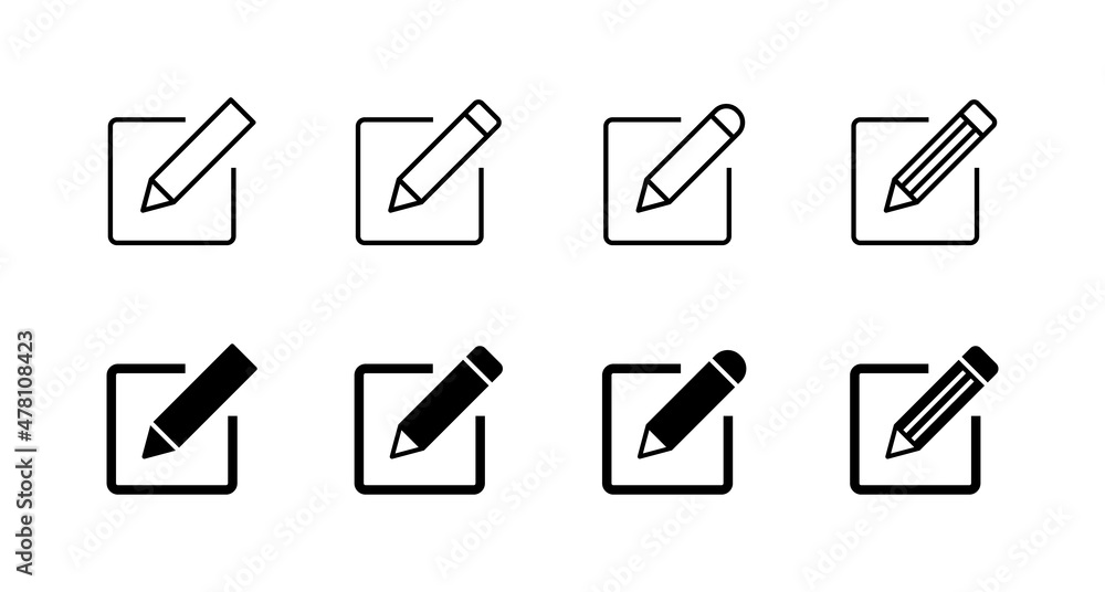 Edit icons set. edit document sign and symbol. edit text icon. pencil. sign up Edit icons set. edit document sign and symbol. edit text icon. pencil. sign up
