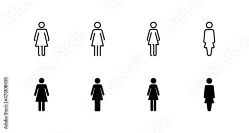 Female icons set. woman sign and symbol