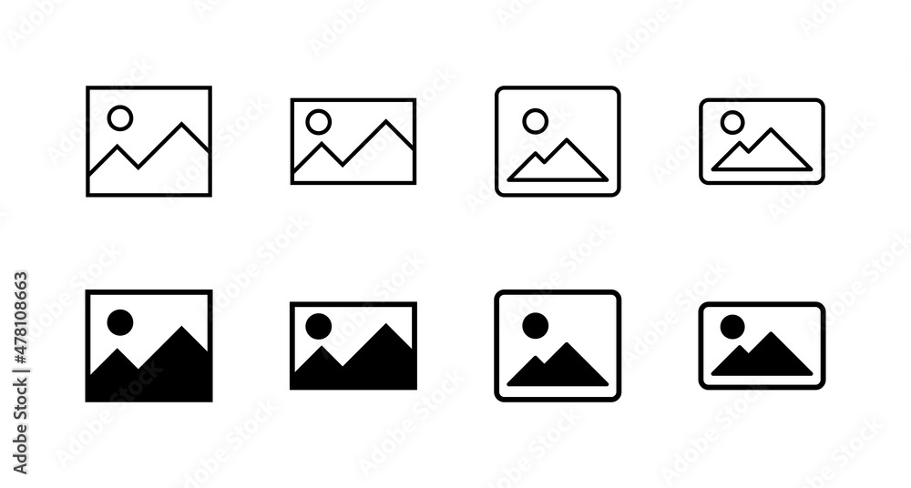 Picture icons set. photo gallery sign and symbol. image icon Picture icons set. photo gallery sign and symbol. image icon