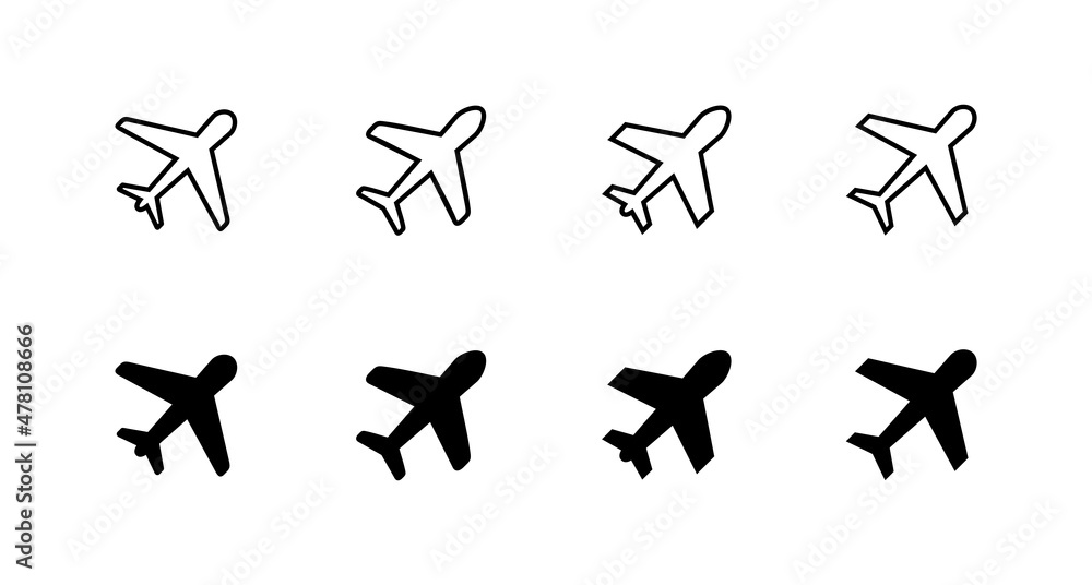 Plane icons set. Airplane sign and symbol. Flight transport symbol. Travel sign. aeroplane Plane icons set. Airplane sign and symbol. Flight transport symbol. Travel sign. aeroplane