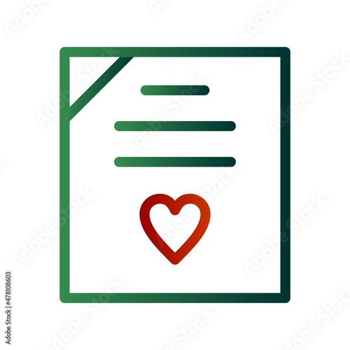 Wedding Contract Line Gradient Vector Icon Design