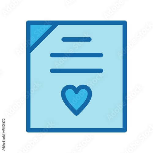 Wedding Contract Line Filled Blue Vector Icon Design