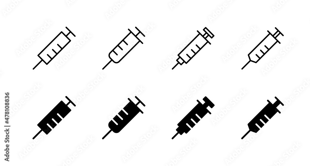 Syringe icons set. injection sign and symbol.vaccine icon Syringe icons set. injection sign and symbol.vaccine icon
