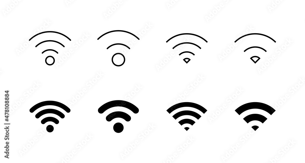 Wifi icons set. signal sign and symbol. Wireless icon Wifi icons set. signal sign and symbol. Wireless icon