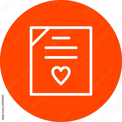 Wedding Contract Line Circle Vector Icon Design