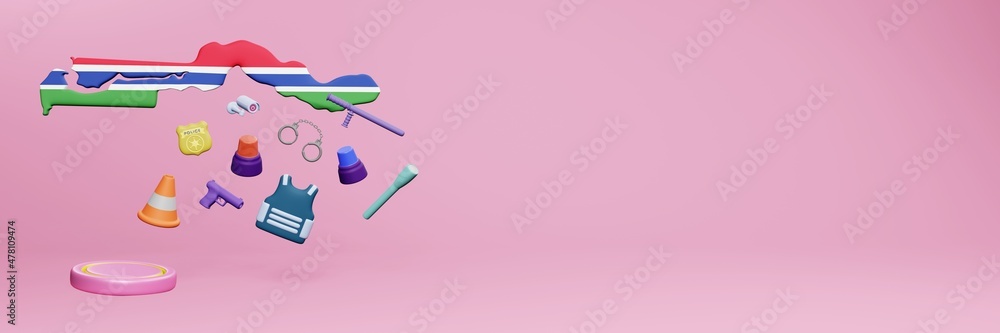 3d rendering of police data in Gambia for website cover and social media templates